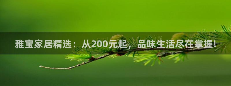 先锋娱乐游戏上分网址：雅宝家居精选：从200元起，品味生活尽